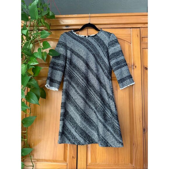 ZARA Basic Gray Textured Cotton Blend Dress, Made in Spain (Size S) - Picture 3 of 13